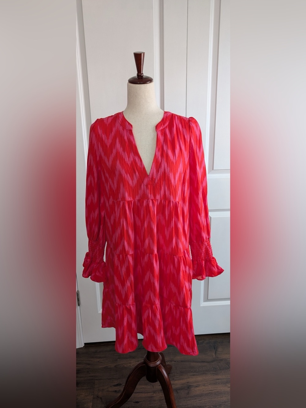Tuckernuck Pomander Place Hot Pink Ikat Kenzo Dress NWT Size Large